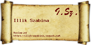 Illik Szabina névjegykártya